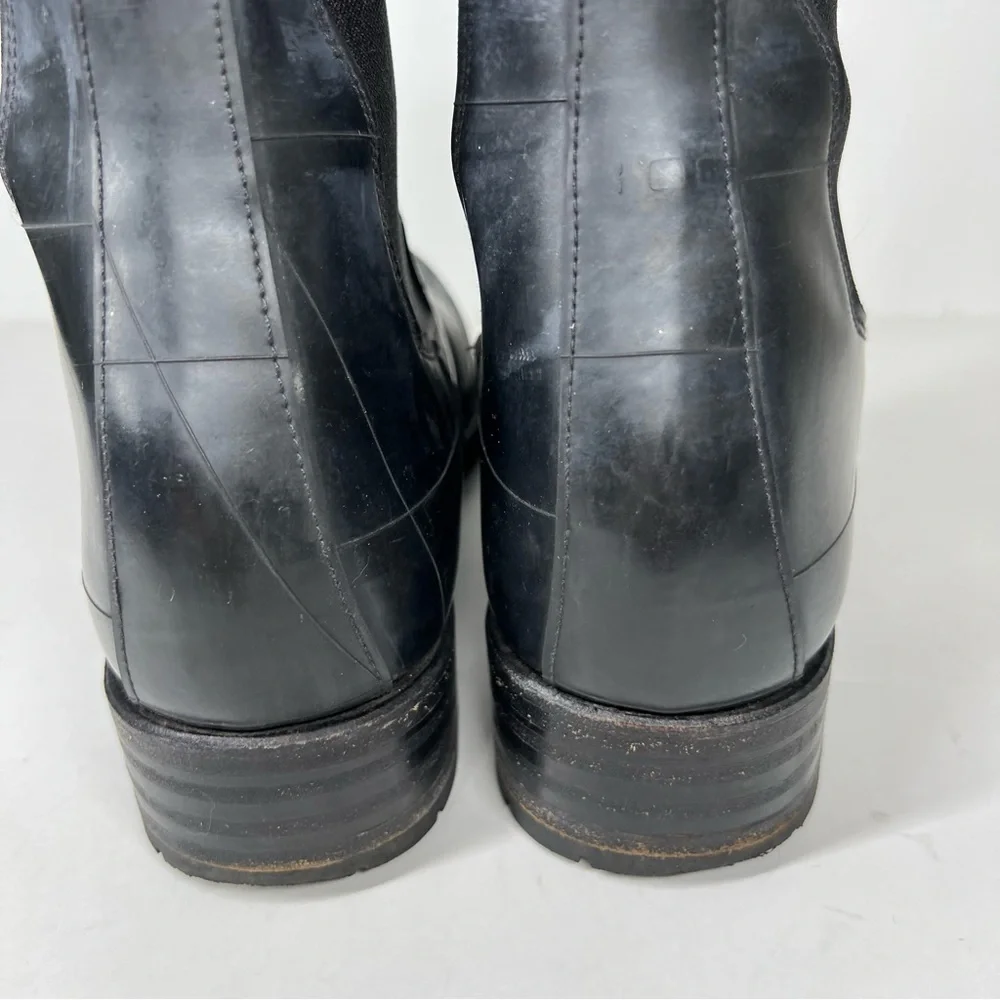SYLVEN NEW YORK Raen Faux Fur Lined Chelsea Rain Boot In Black Womens Size 11